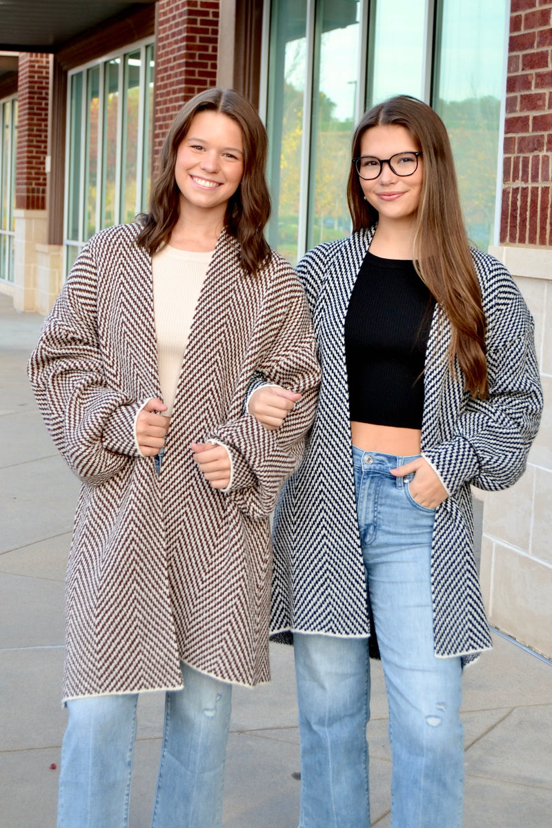 Herringbone sweater cardigan – ImageBoutique