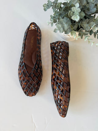 Tortoise brown jelly flat