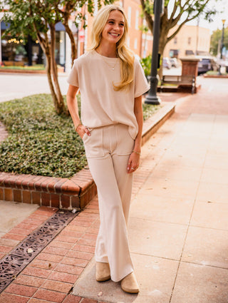 Wide leg corduroy pants