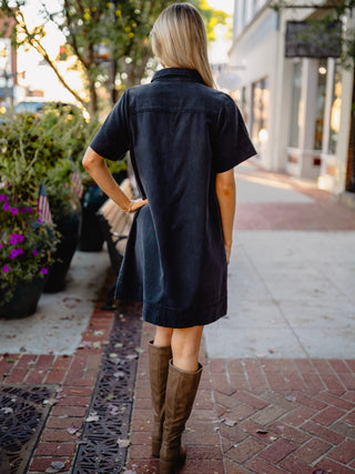 Black mineral washed dress