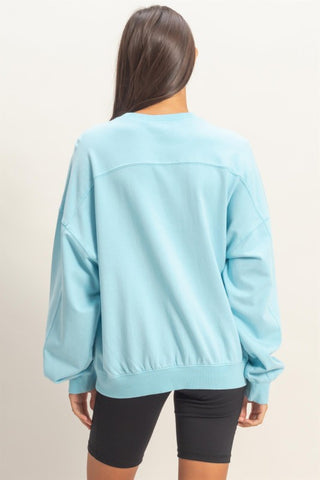 Ribbed crew neck sweatshirt