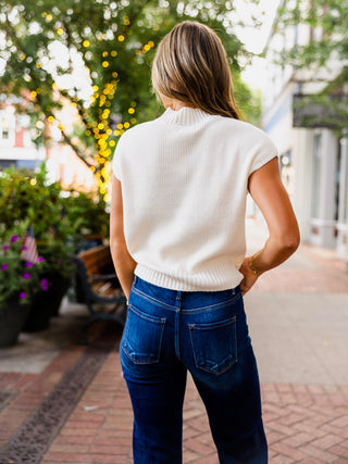 Cream mock neck sweater