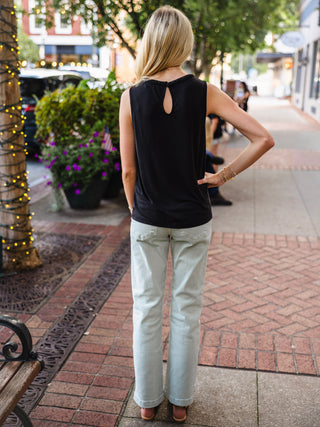Modal sleeveless braided neck top