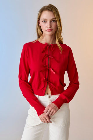 Red bow tie cardigan
