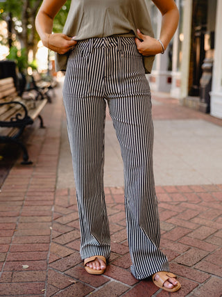 Black & tan striped jeans