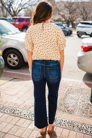 Textured polka dot blouse