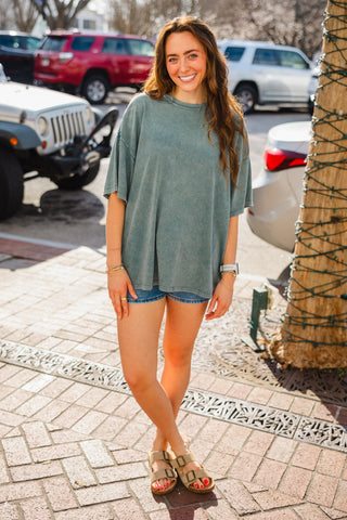 SS mineral wash oversized tee
