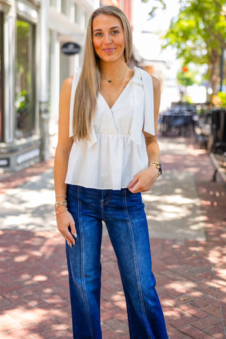 Bow strap sleeveless top