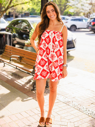 Sleeveless printed dress