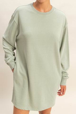 Mineral wash sweatshirt dress