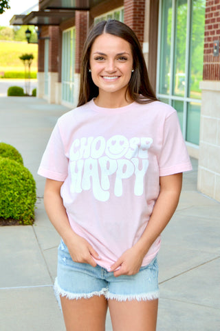 Choose Happy pink SS tee