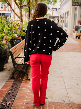 Black & white dot cardigan