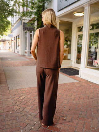 Mock neck sleeveless top