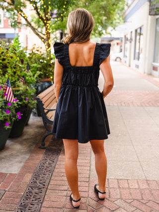 Flowy ruffle strap dress