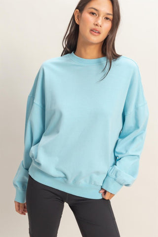 Ribbed crew neck sweatshirt