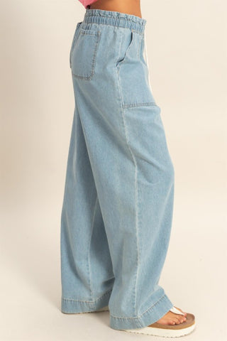 Lt blue patch pocket jeans