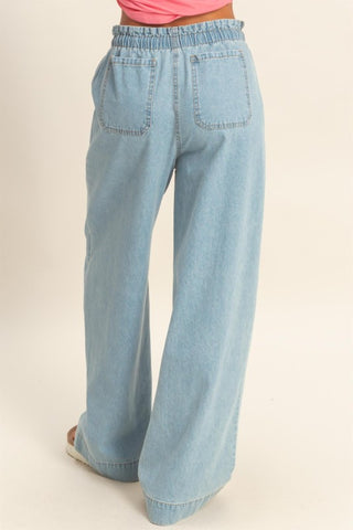 Lt blue patch pocket jeans