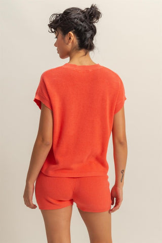 Knit drawstring shorts
