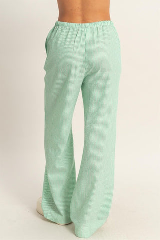 Striped wide leg pants