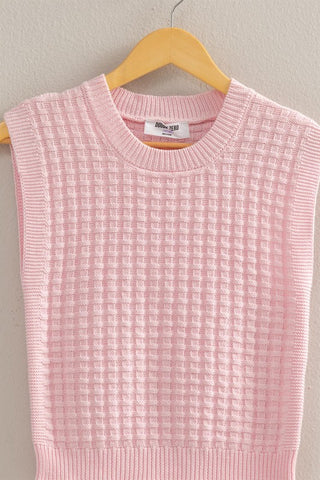 Textured sleeveless sweater
