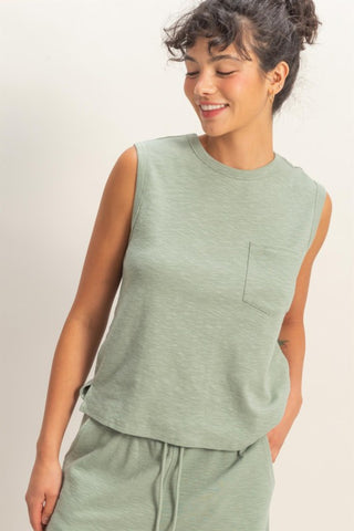 Sleeveless cotton top
