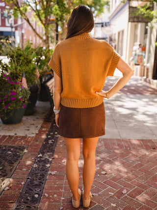 Mock neck drop shoulder sweater