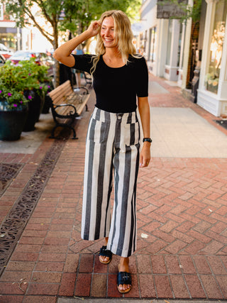 Bold Stripe Wide Leg Pants