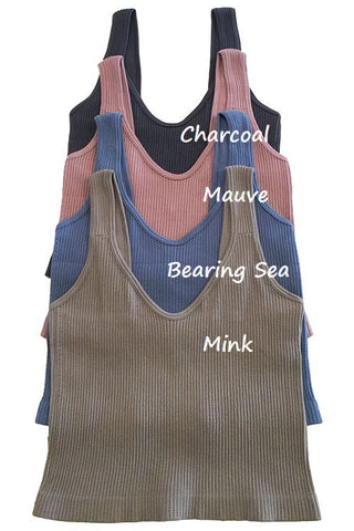 One size rib crop tank