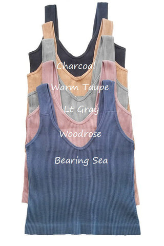 One size rib crop tank