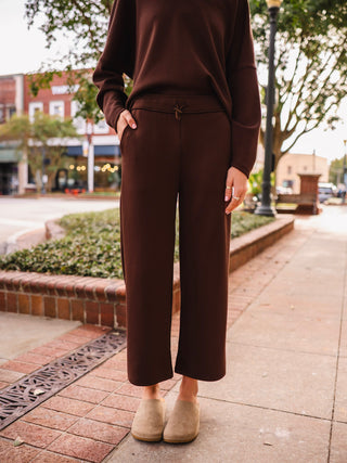 Coffee high rise athleisure pants