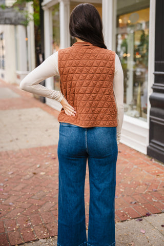 Zip front quilted vest