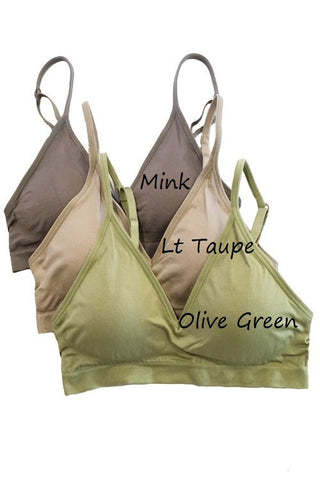 Seamless bra with adjustable straps