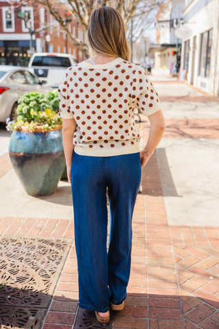 Oatmeal polka dot cardigan