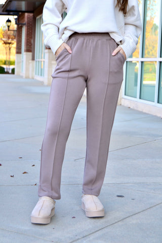 Mocha pintuck pants