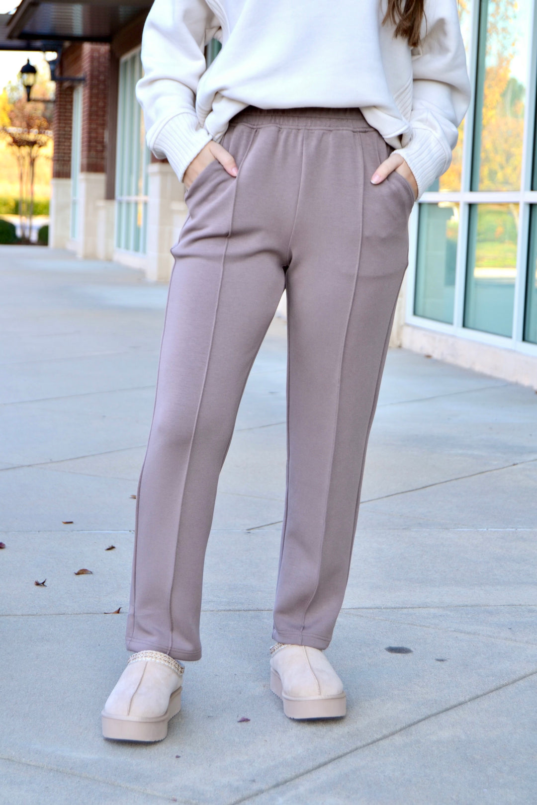 【THE MOZZ】Stone Pintuck Slacks Stine Pintuck Pants - Grey – The Frankie Shop