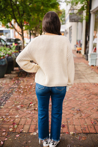 Gold button LS sweater cardigan
