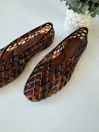 Tortoise brown jelly flat