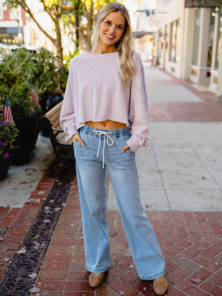 Geyser blue HR wide leg jeans