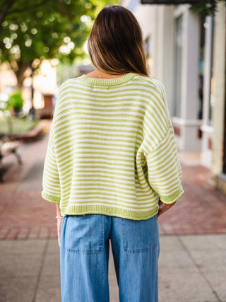 SS striped button front cardigan