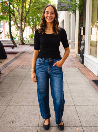 Essential Ribbed Short Sleeve Top