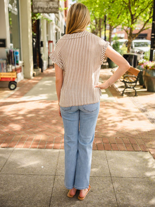 Cotton stripe SS top