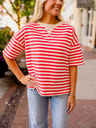 Red Stripe SS top