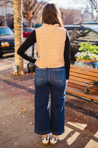 Zip front quilted vest