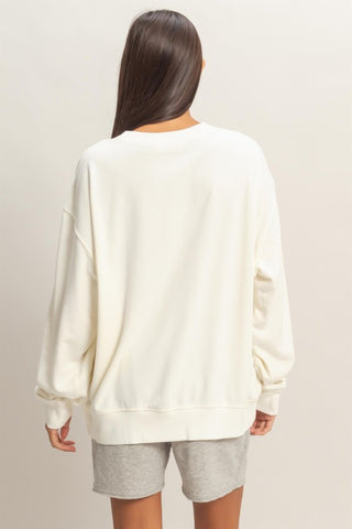 Mineral wash crew neck sweatshirt