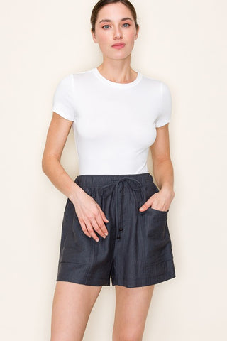 Charcoal drawstring shorts