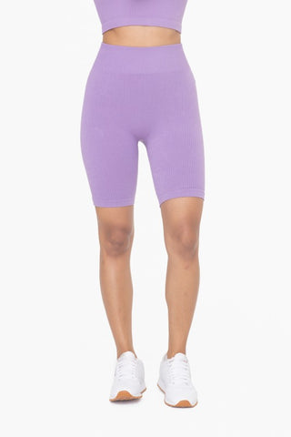Ribbed biker shorts