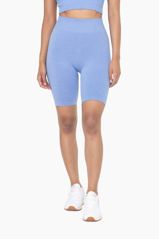Ribbed biker shorts