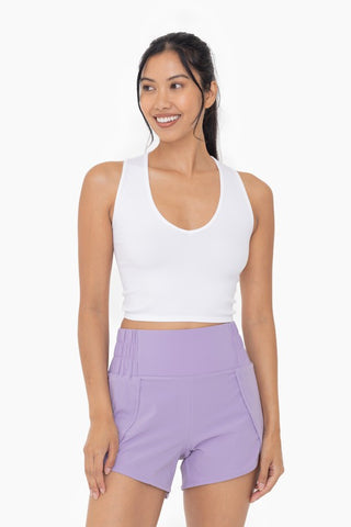 Seamless ribbed V neck tank