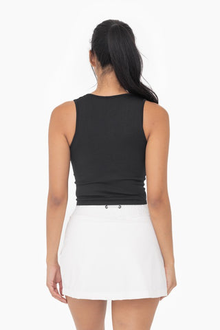Seamless ribbed V neck tank