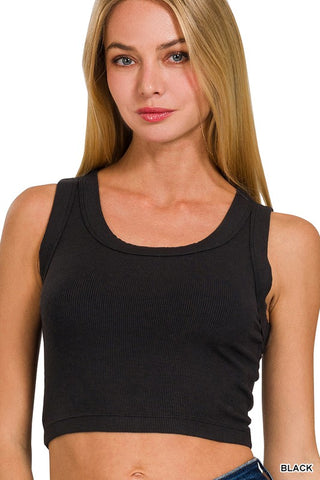 Scoop neck crop tank